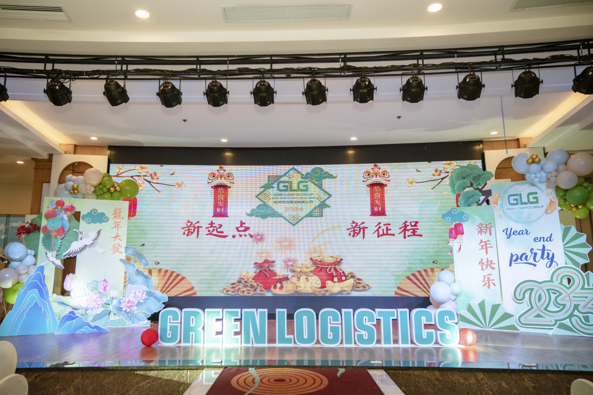 Backdrop Year End Party sân khấu của tập đoàn Green Logistics